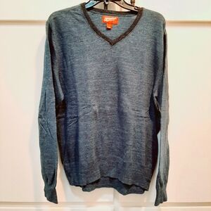 ARIZONA Men's 100% Cotton Blue V-neck Sweater Sz Large